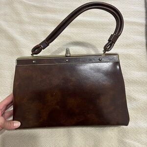 Elegant Brown Leather Handbag